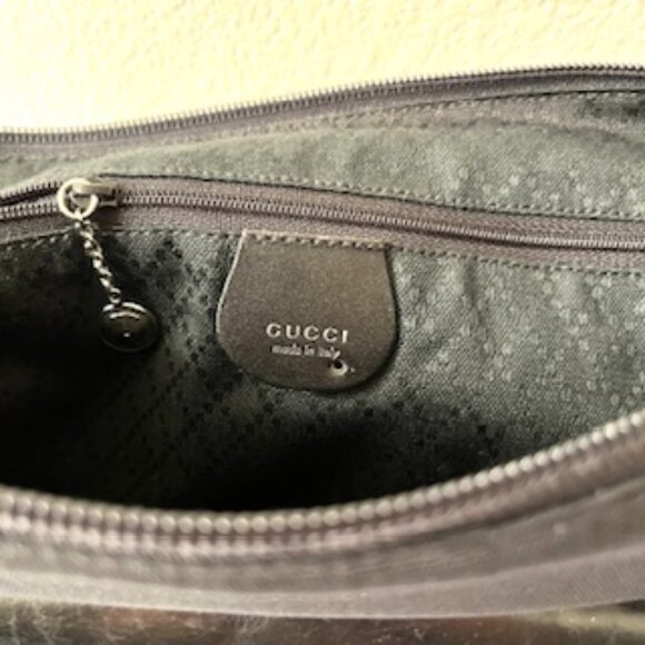 Vintage  Gucci Black Tote Bag,  Nylon and Leather - Picture 3 of 12
